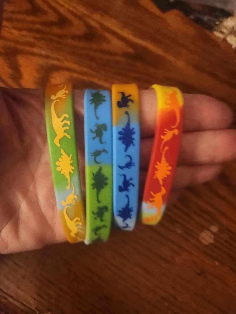 Colorful Dinosaur Silicone Wristbands – Multicolor Kids Pack
